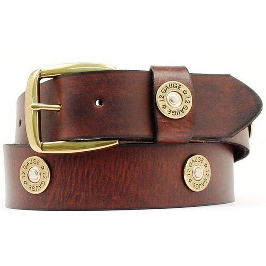 Nocona Western Belt Mens Leather Smooth Shotgun Shell Wine N2472002 Image 1