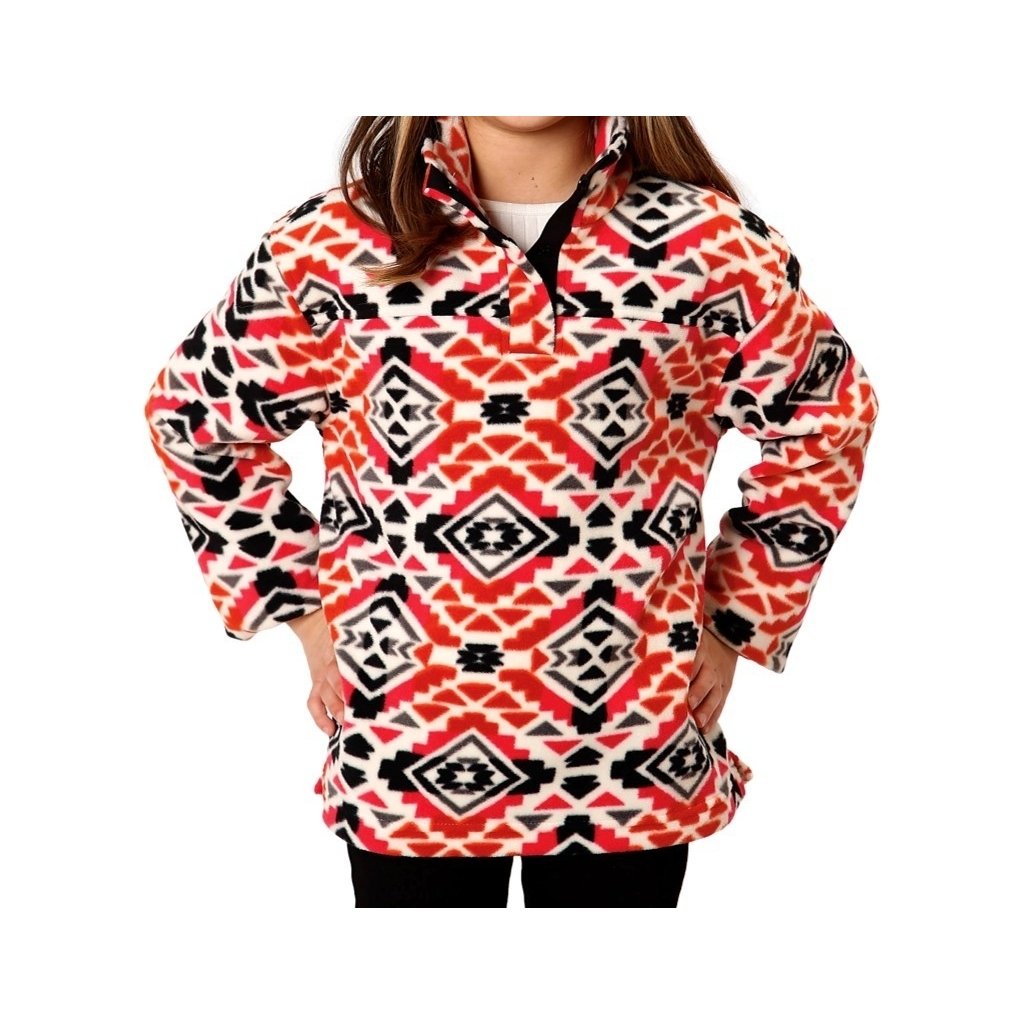 Roper Western Sweatshirt Girls Aztec Fleece Gray 03-298-0250-6180 GY Image 1