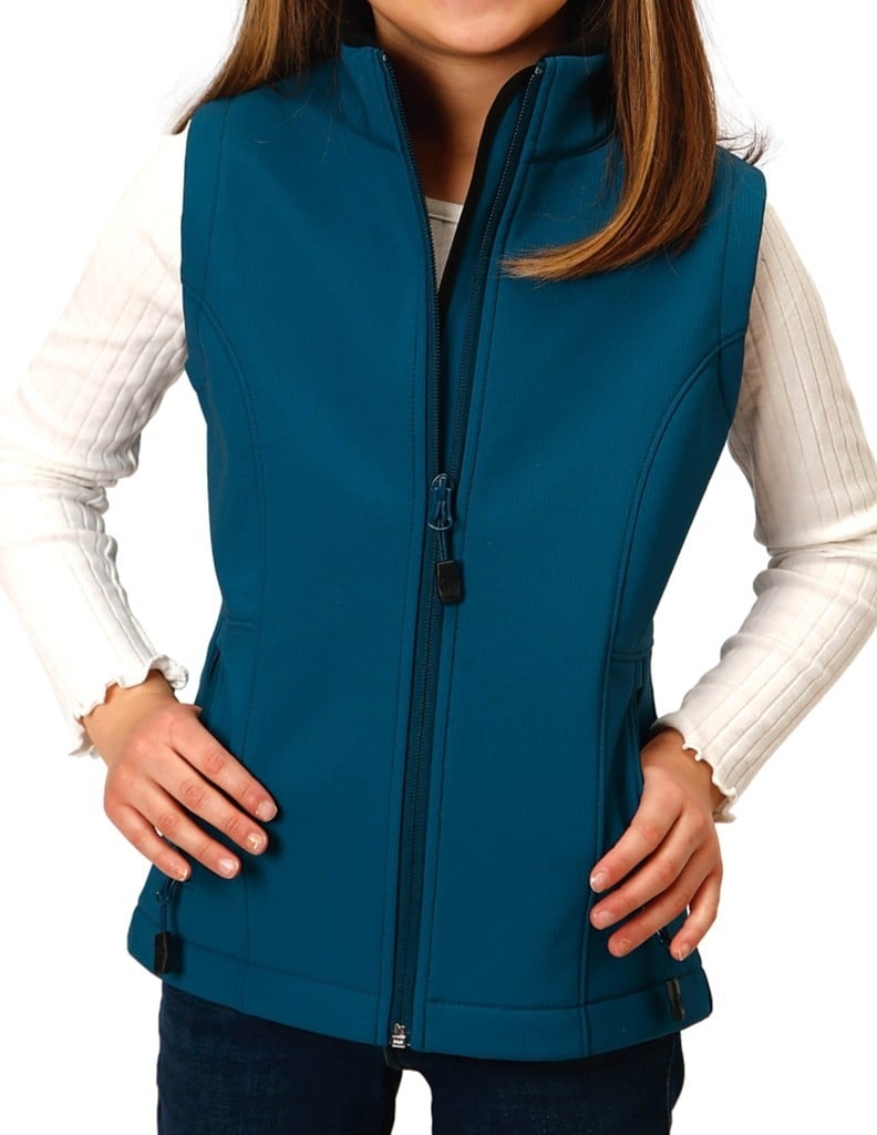 Roper Western Vest Girls Softshell Zip Teal 03-298-0781-0618 GR Image 1