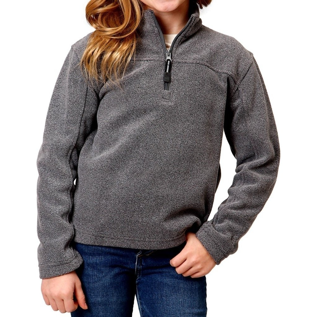 Roper Western Sweatshirt Girls Micro Fleece Gray 03-298-0692-6157 GY Image 1