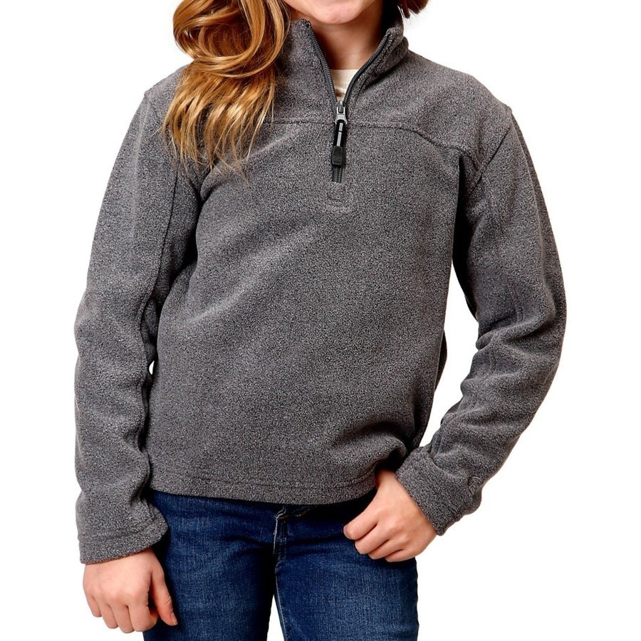 Roper Western Sweatshirt Girls Micro Fleece Gray 03-298-0692-6157 GY Image 1