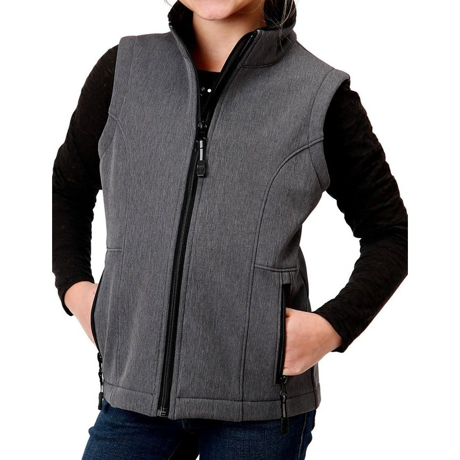 Roper Western Vest Girls Soft Shell Gray 03-298-0781-6138 GY Image 1