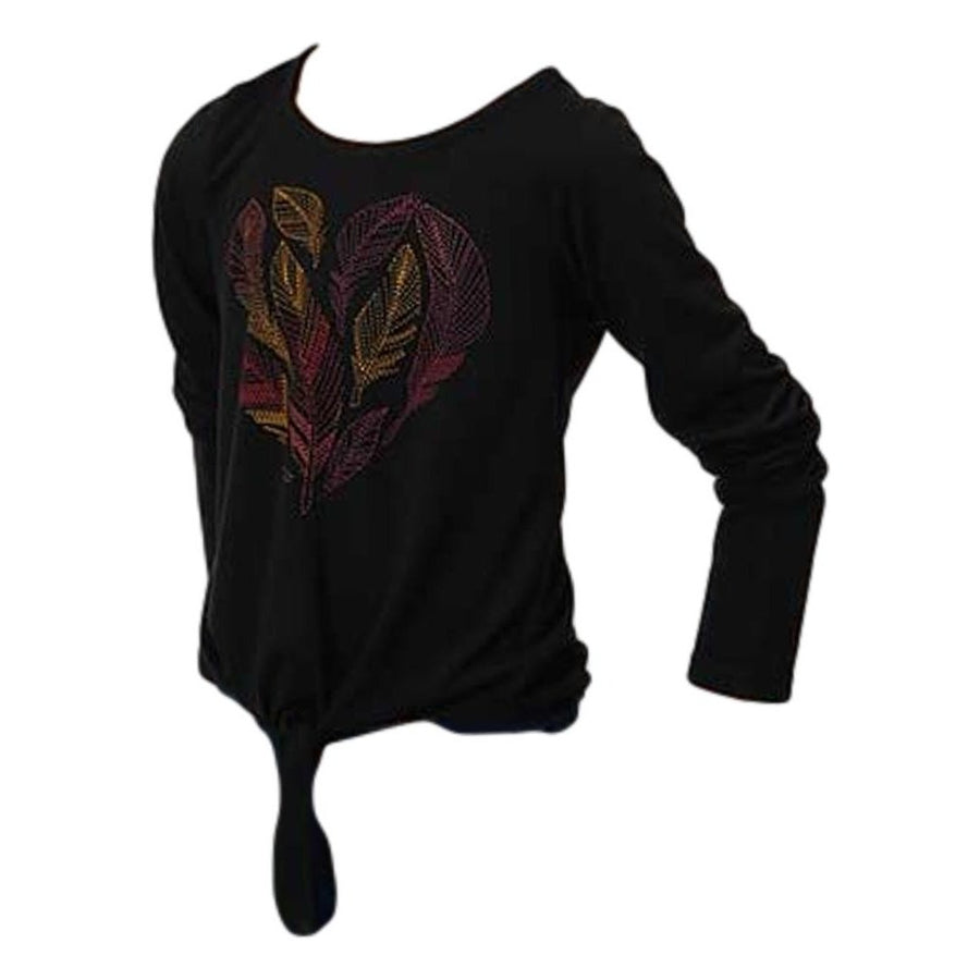 Roper Western Shirt Girls L/S Heart Black 03-009-0514-0178 BL Image 1