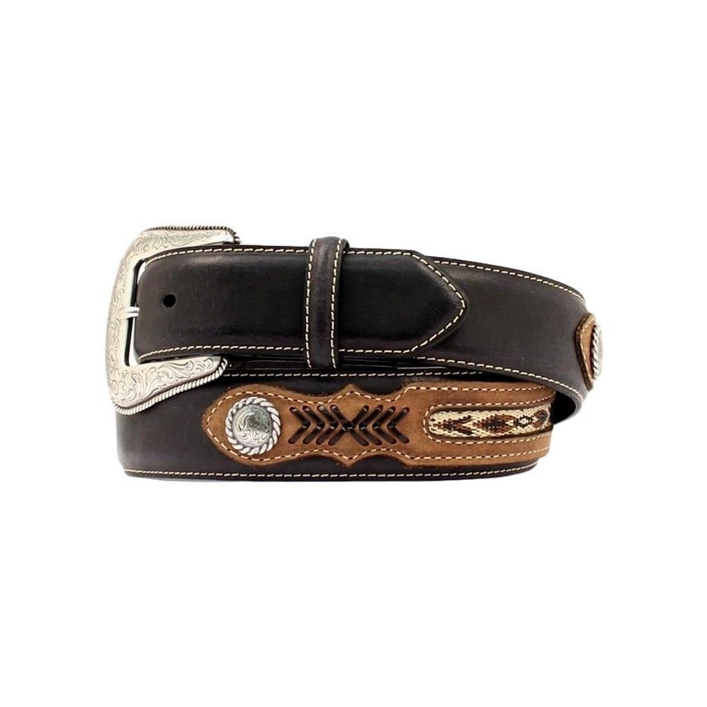 Nocona Western Belt Mens Top Hand Southwest Black Distressed N2476001 Image 1