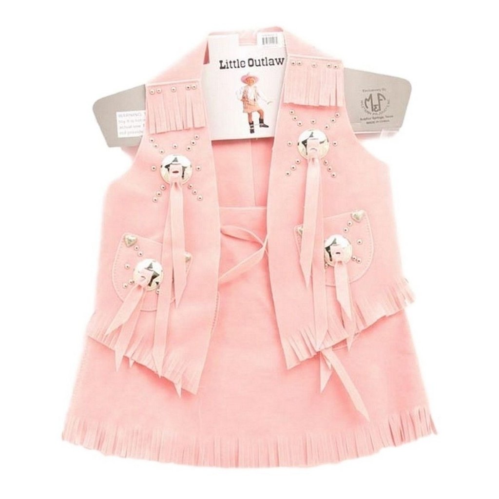 Little Outlaw Vest Skirt Girls Cowgirl Suede Costume Pink 5083430 Image 1