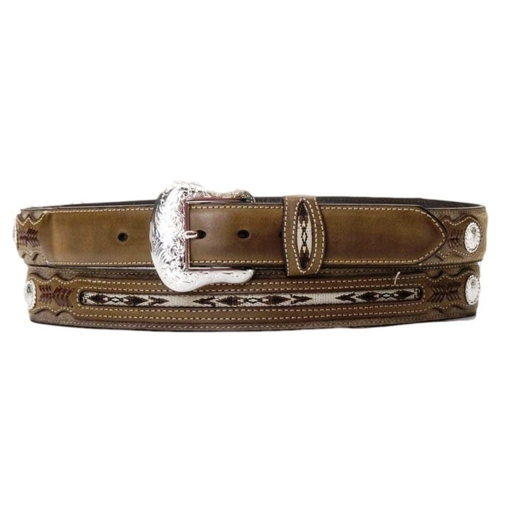 Nocona Western Belt Mens Top Hand Southwest Coffee Distressed N2475702 Image 1