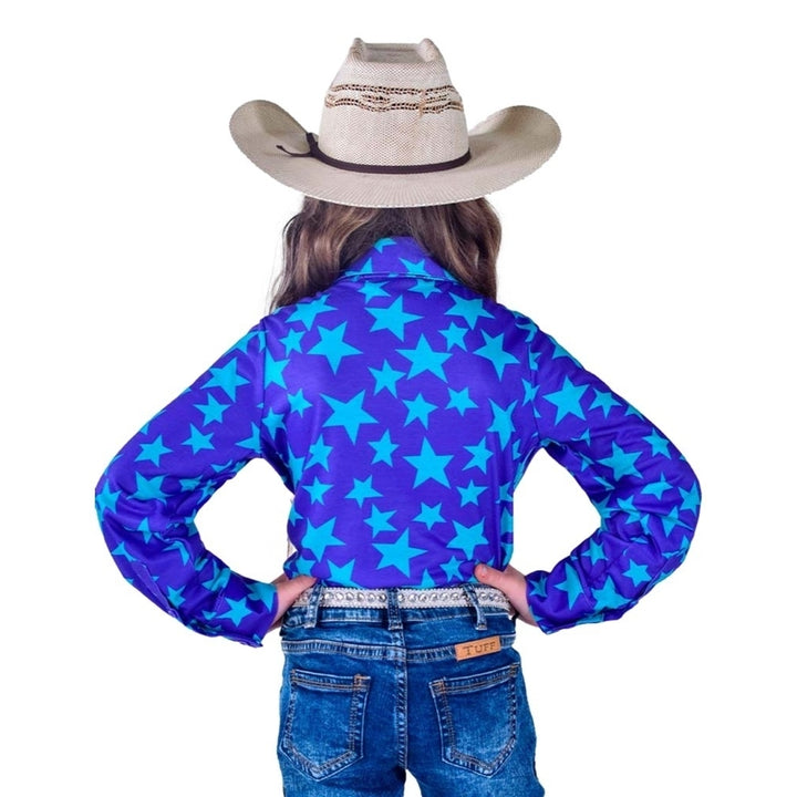 Cowgirl Tuff Western Shirt Girls Stars Button L/S Specialty F00512 Image 2