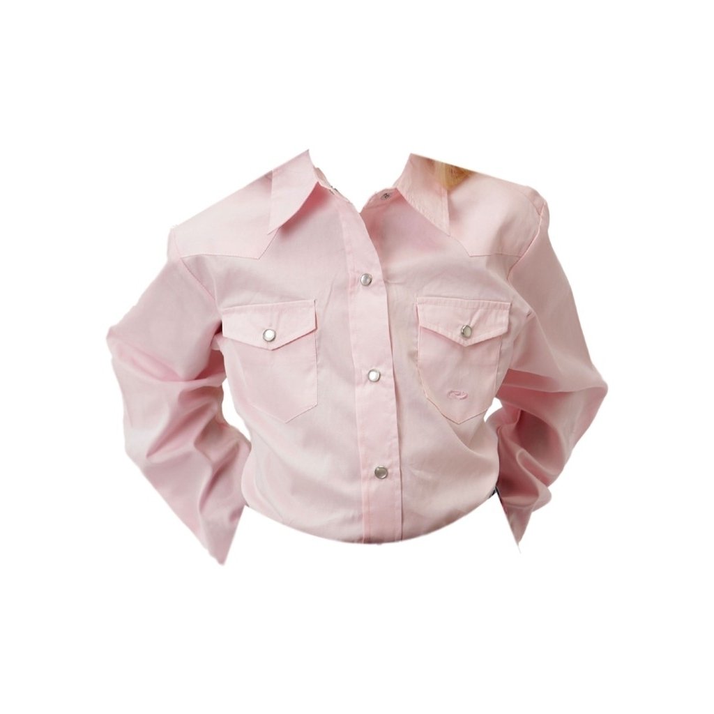 Roper Western Shirt Girls L/S Snap Long Tail Pink 03-080-0265-1066 PI Image 1