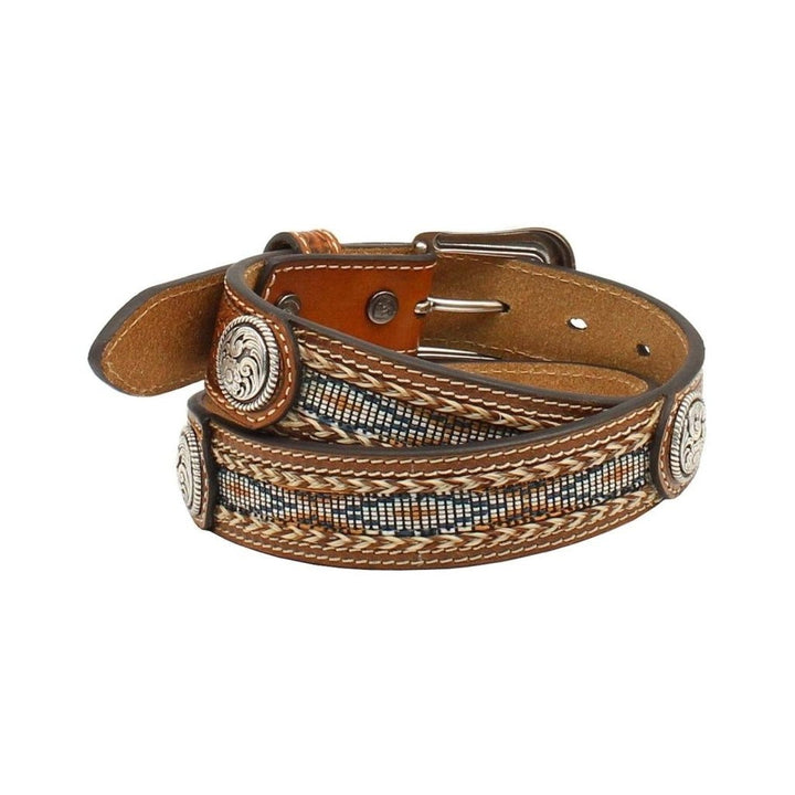 Ariat Western Belt Boys Basketweave Beaded Inlay Natural A1301448 Image 2