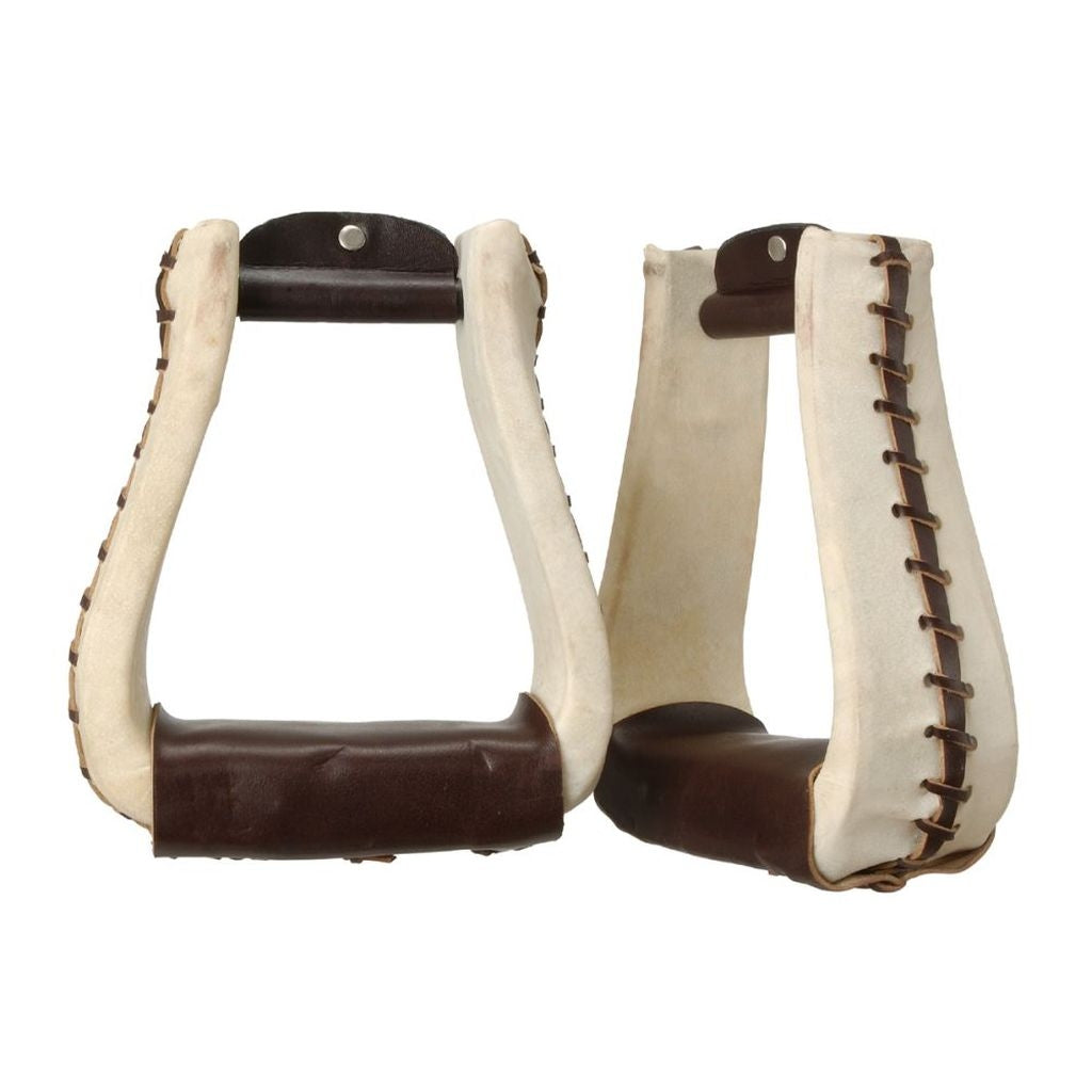 Tough 1 Stirrups Royal King Laced Rawhide Deep Roper 57-5892 Image 1