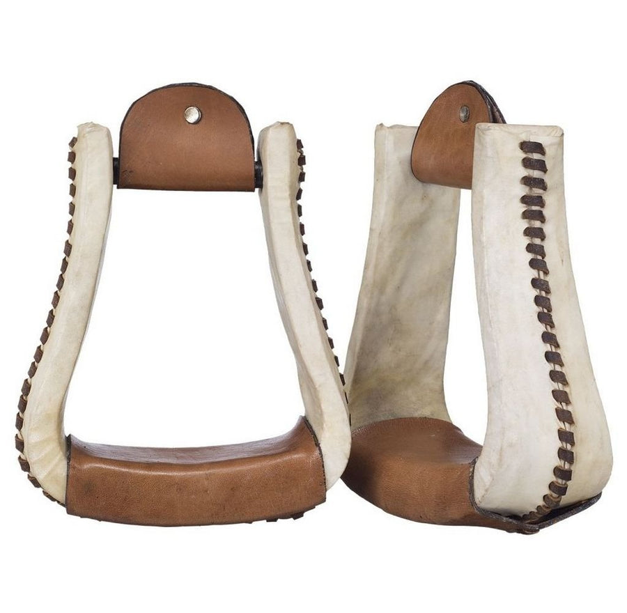 Tough 1 Stirrups Royal King Laced Rawhide Deep Roper 57-5892 Image 1