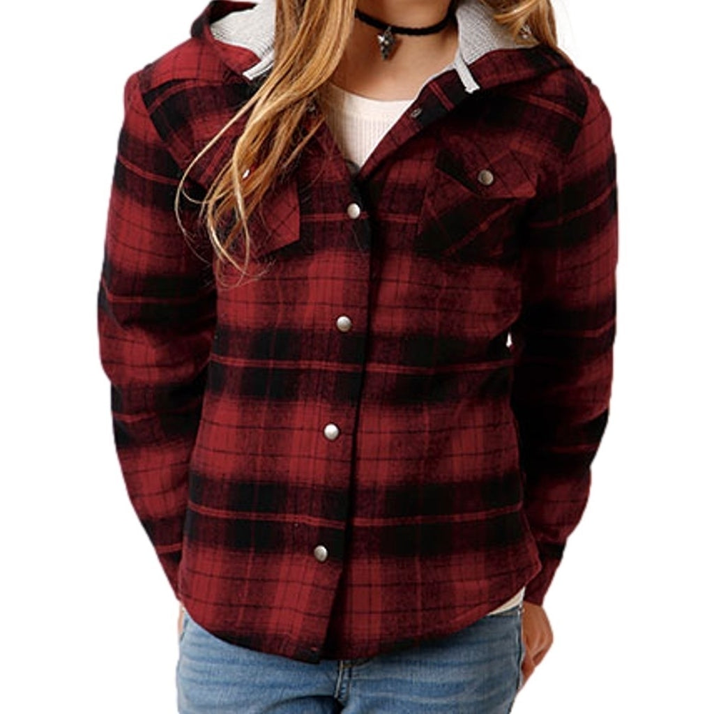 Roper Western Jacket Girls Flannel Plaid Red 03-298-0119-2691 RE Image 1