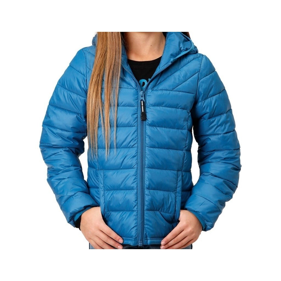 Roper Western Jacket Girls Quilted Zip Teal 03-298-0693-6139 BU Image 1