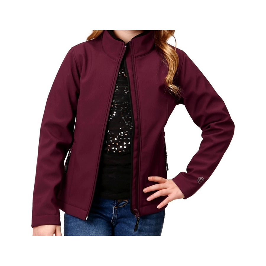 Roper Western Jacket Girls Softshell Zip Wine 03-298-0780-6146 WI Image 1