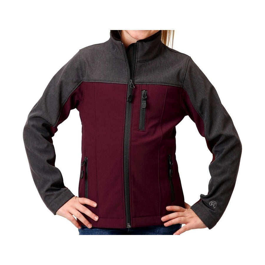 Roper Western Jacket Girls Softshell Zip Wine 03-298-0780-6149 WI Image 1