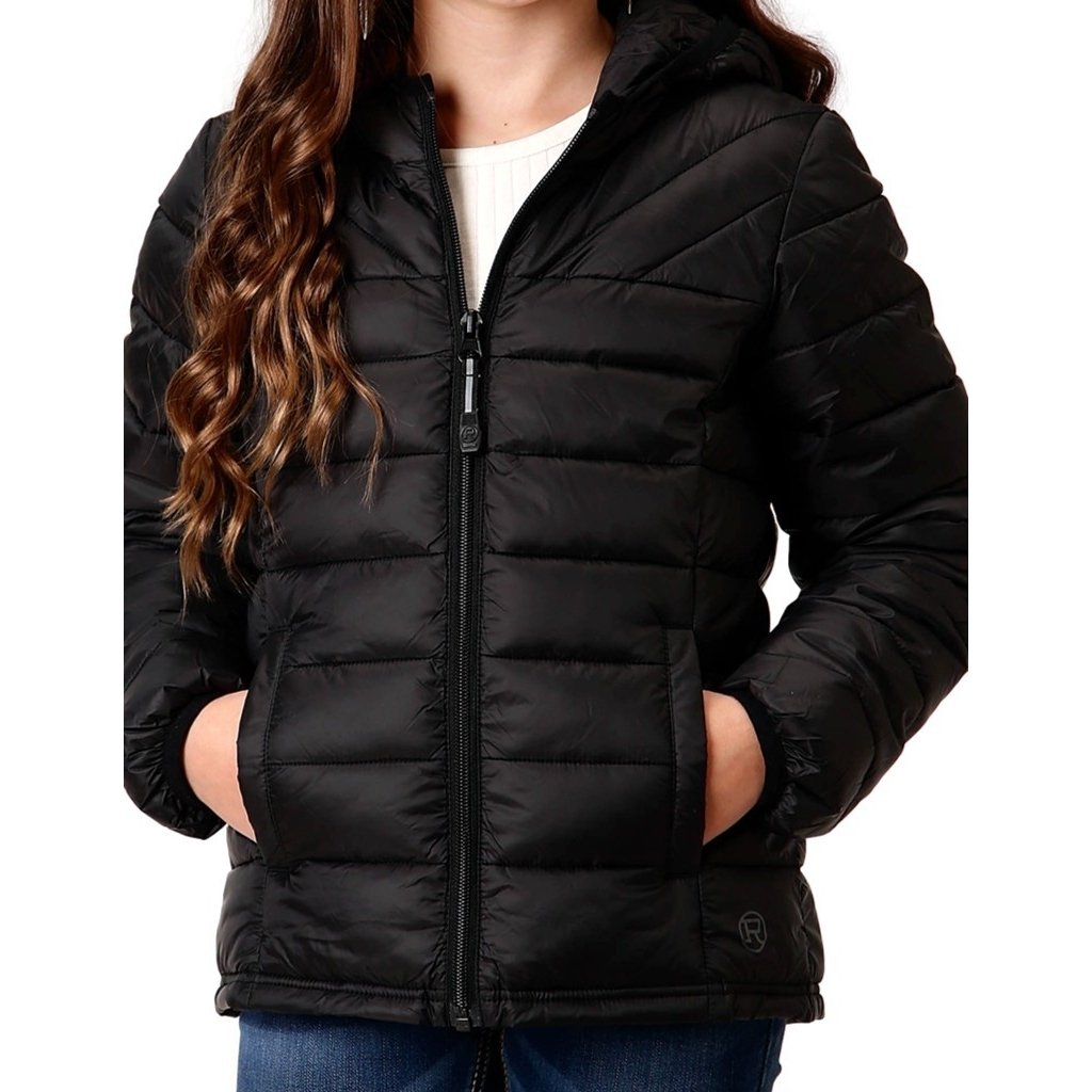 Roper Western Jacket Girls Lightweight Zip Black 03-298-0693-6186 BL Image 1