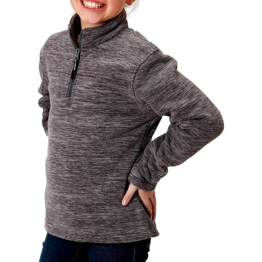 Roper Western Jacket Girls Quarter Zip Gray 03-298-0692-6147 GY Image 1