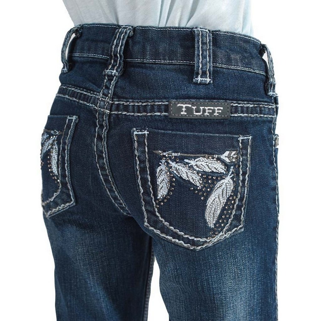 Cowgirl Tuff Western Jeans Girls Fly Bootcut Medium Wash GJFLYG Image 4