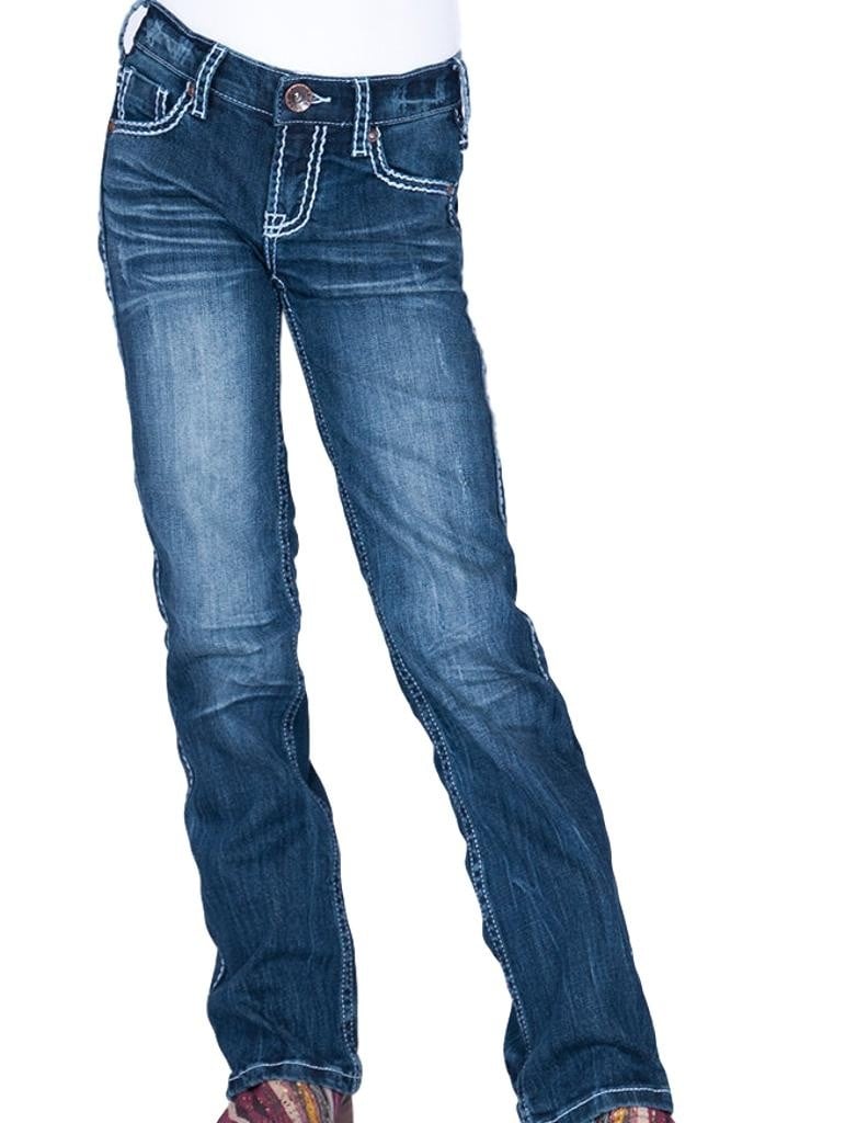 Cowgirl Tuff Western Jeans Girls Edgy Bootcut Med Wash GJEDGY Image 1