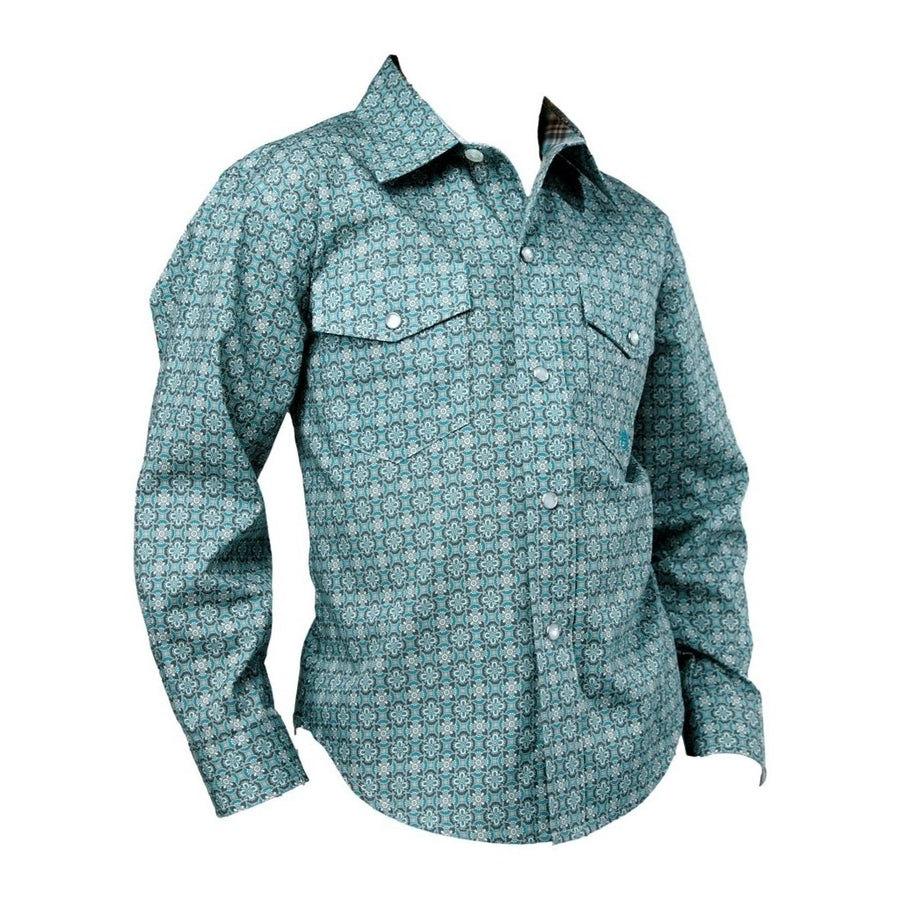 Roper Western Shirt Boys L/S Foulard Snap Gray 03-030-0225-4030 GY Image 1