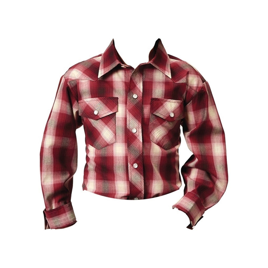 Roper Western Shirt Boys Plaid L/S Snap Red 01-030-0101-3007 RE Image 1