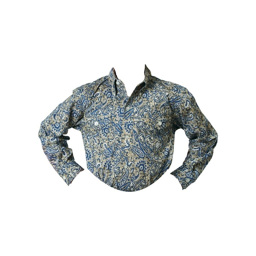 Roper Western Shirt Boys L/S Paisley Button Blue 03-030-0325-2025 BU Image 1