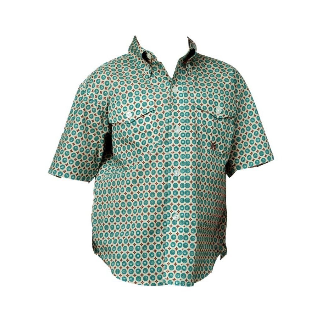 Roper Western Shirt Boys S/S Foulard Turquoise 03-031-0325-4032 BU Image 1