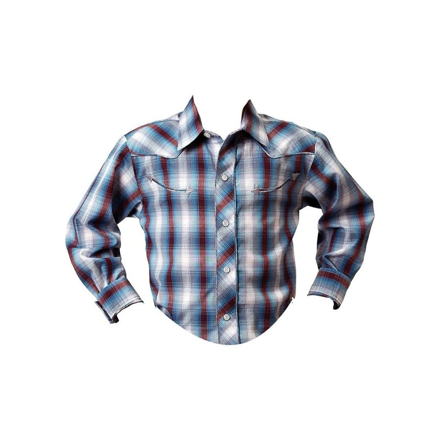 Roper Western Shirt Boys L/S Plaid Snap Gray 01-030-0016-3006 GY Image 1