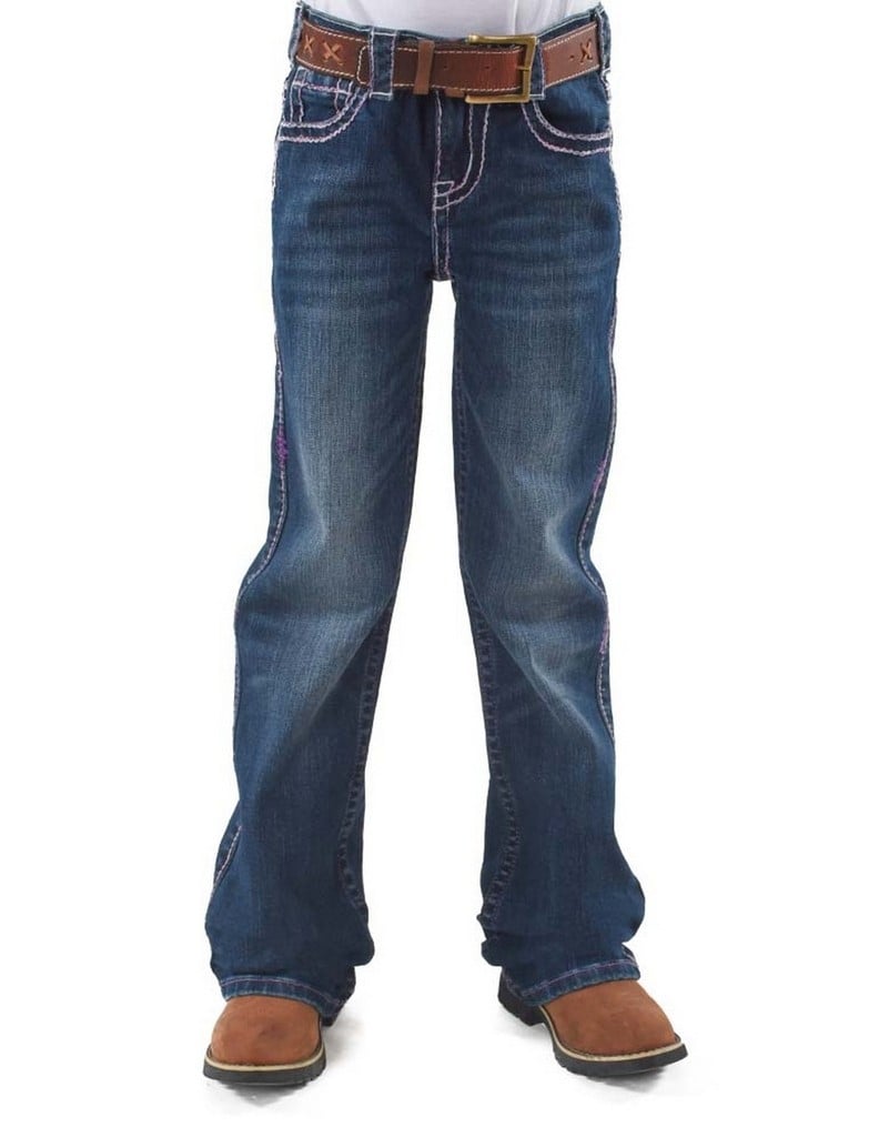 Cowgirl Tuff Western Jeans Girls Pink Sparkles Bootcut Med GJPKSP Image 1