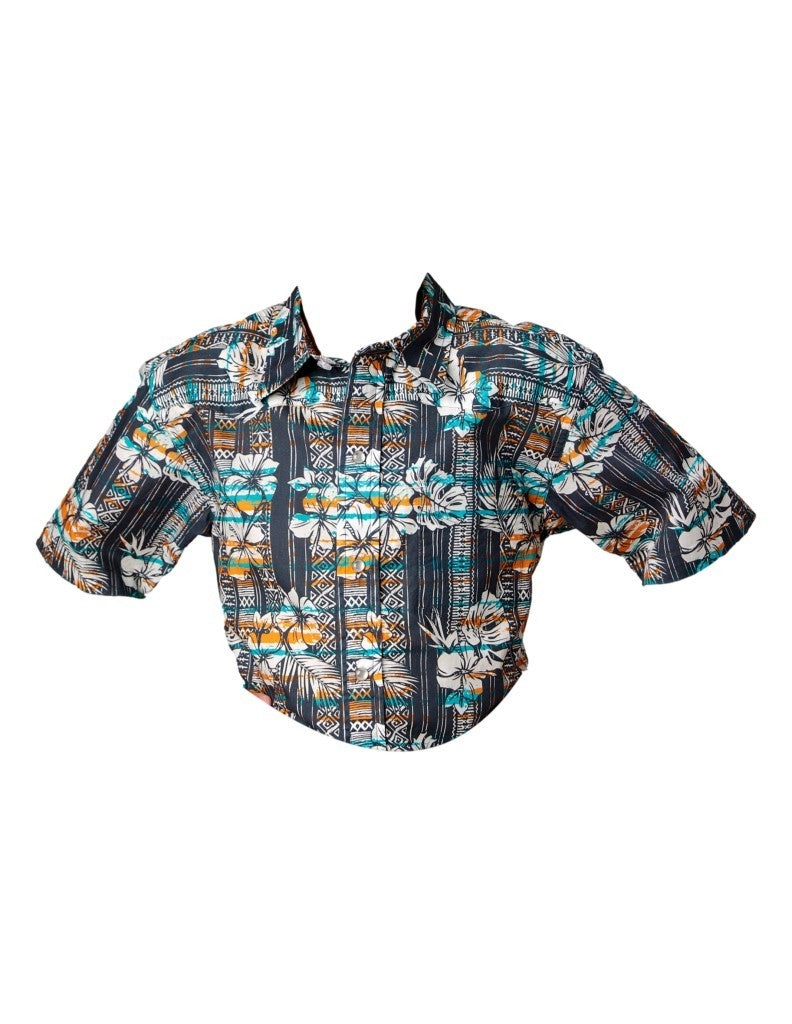 Roper Western Shirt Boys S/S Tropical Snap Gray 03-031-0064-0467 GY Image 1