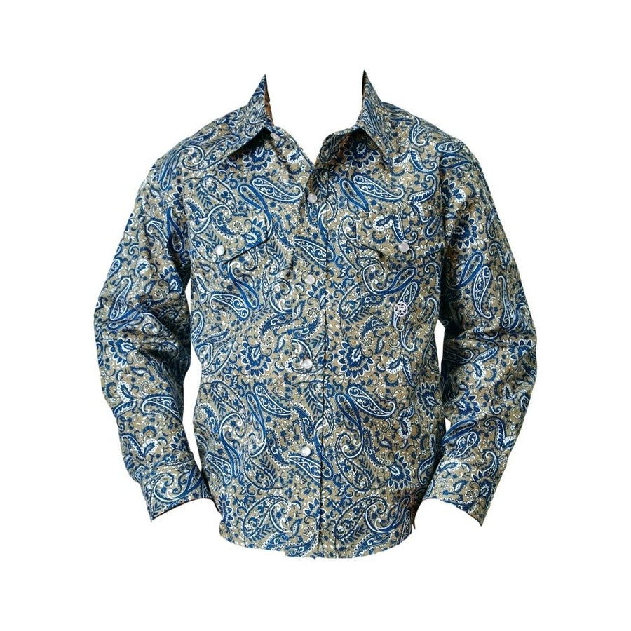 Roper Western Shirt Boys L/S Paisley Snap Blue 03-030-0225-2025 BU Image 1