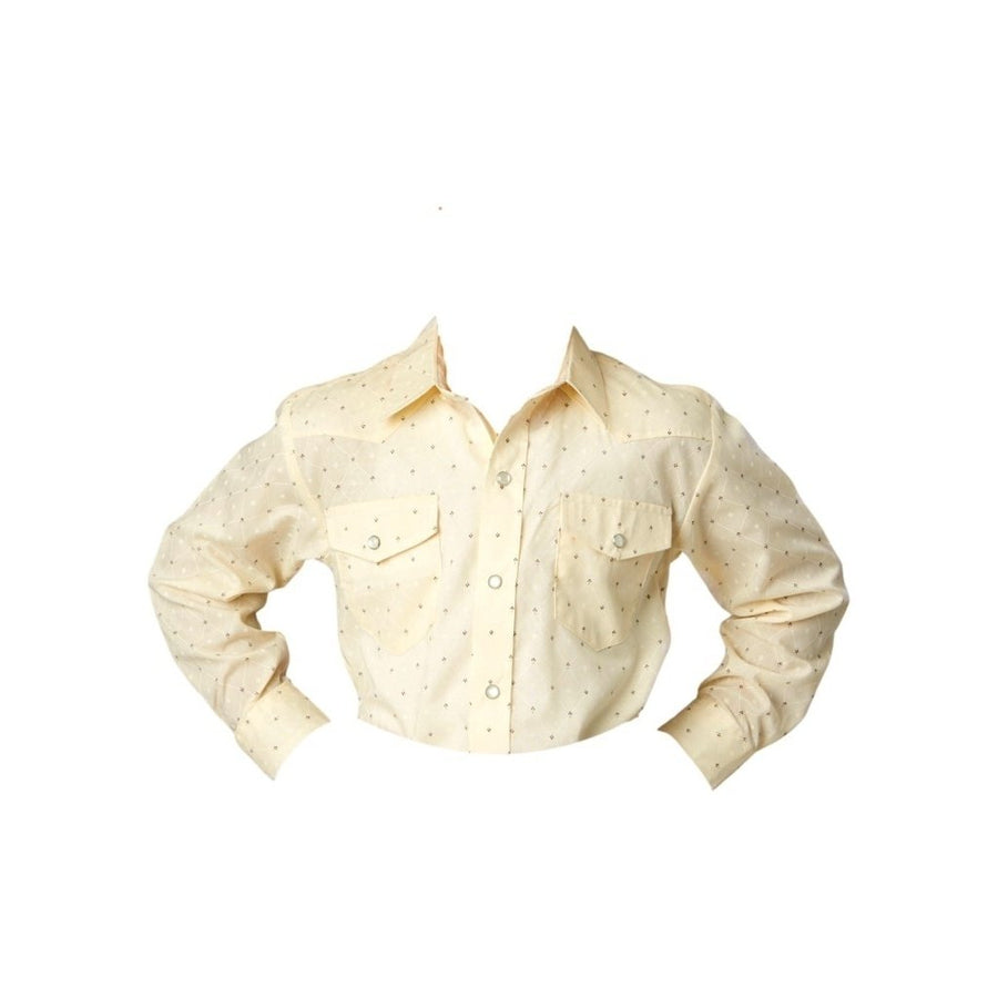 Roper Western Shirt Boys L/S Diamond Snaps Cream 01-030-0019-4065 WH Image 1