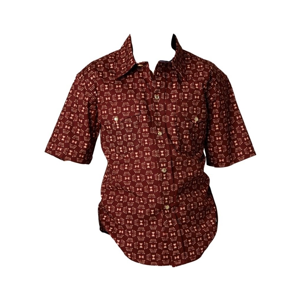 Roper Western Shirt Boys S/S Allover Print Red 03-031-0064-0468 RE Image 1