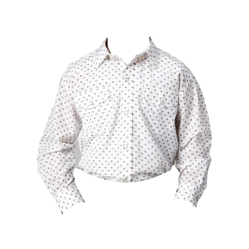 Roper Western Shirt Boys L/S Mini Floral Cream 01-030-0019-4063 WH Image 1