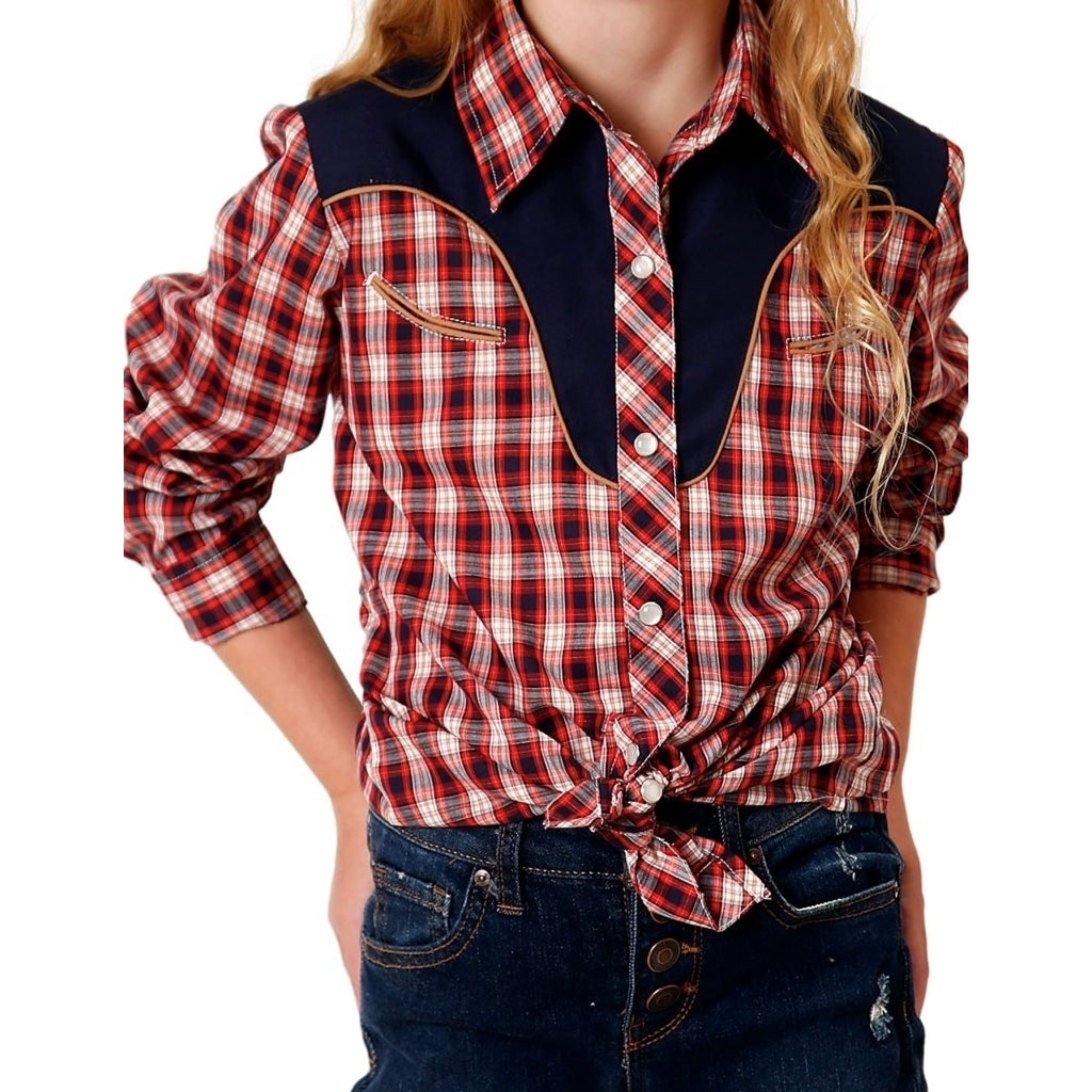 Roper Western Shirt Girls L/S Yokes Smile Pockets 01-080-0024-4022 RE Image 1