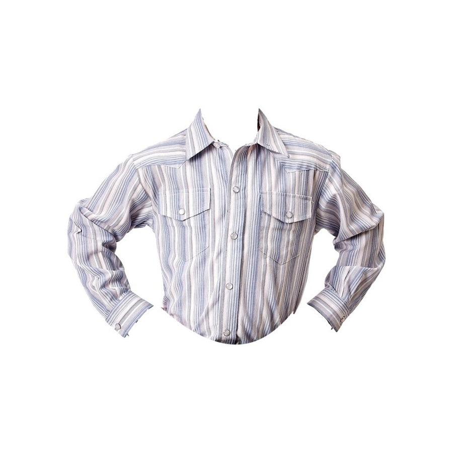 Roper Western Shirt Boys L/S Stripe Snap Blue 01-030-0044-0366 BU Image 1