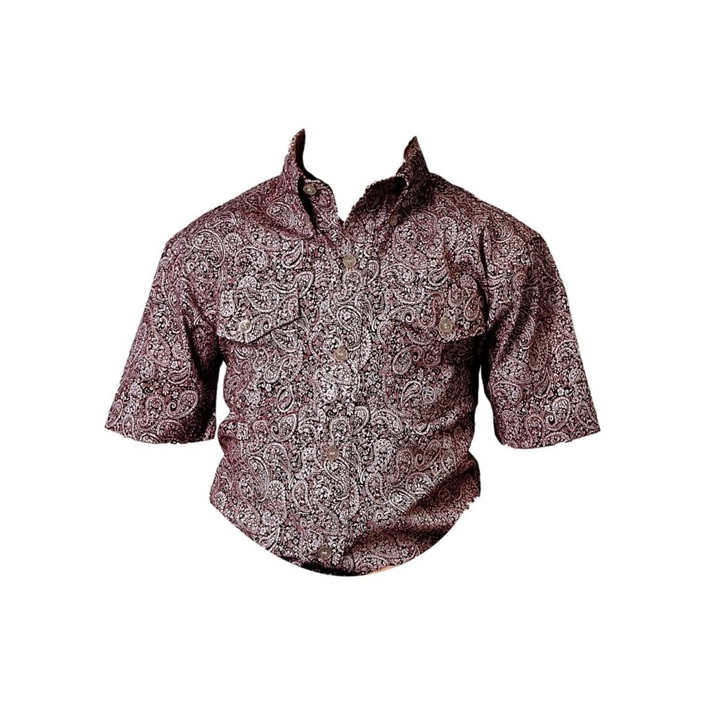 Roper Western Shirt Boys S/S Paisley Buttons Red 03-031-0325-2109 RE Image 1