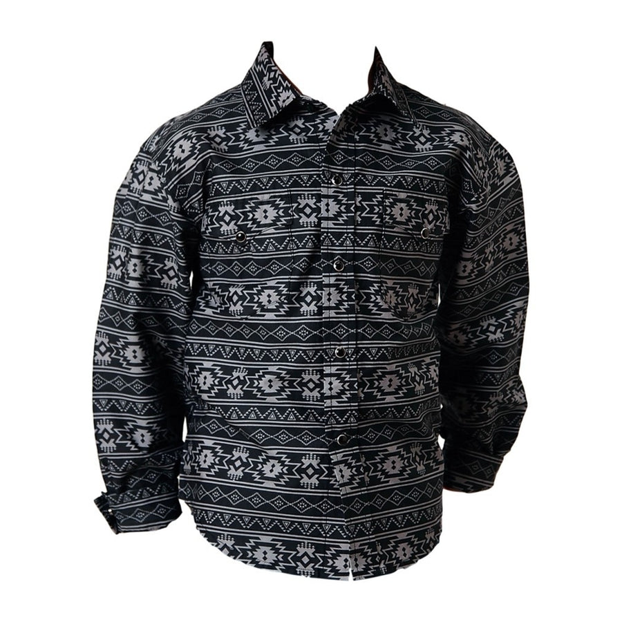 Roper Western Shirt Boys L/S Aztec Print Black 03-030-0067-0102 BL Image 1