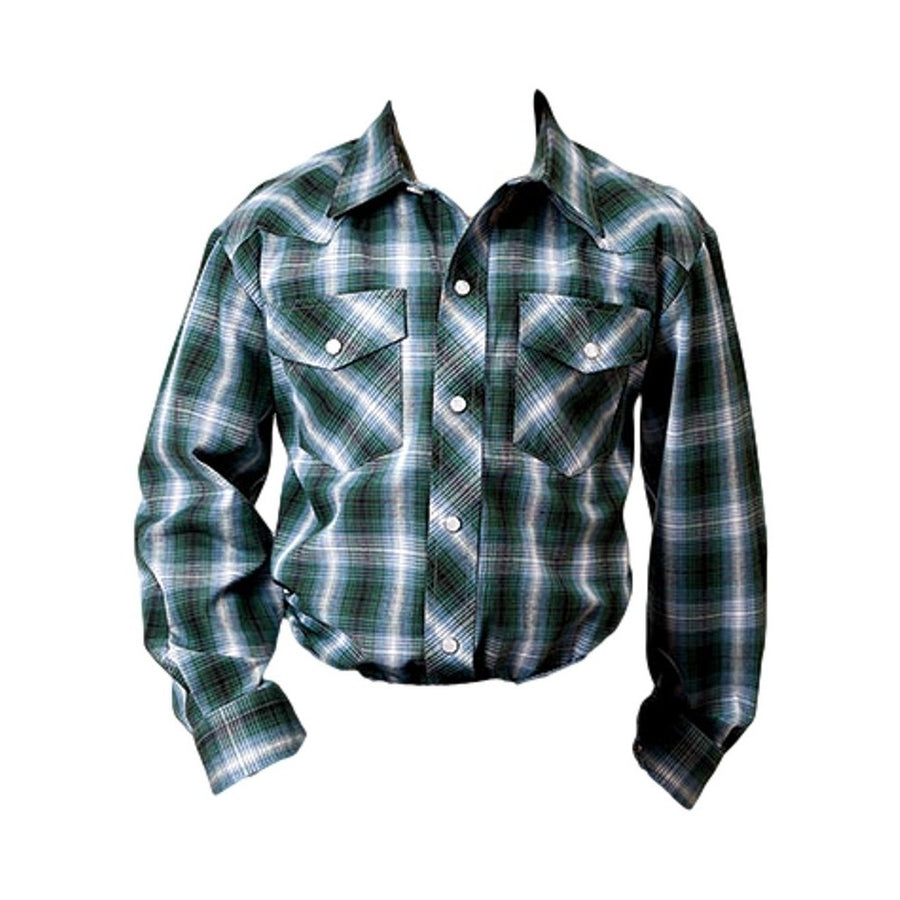 Roper Western Shirt Boys Plaid Snap L/S Blue 01-030-0101-3000 BU Image 1