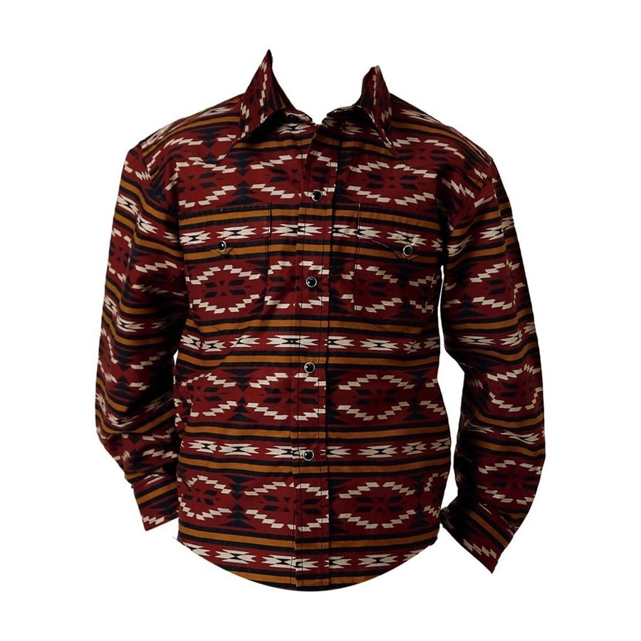 Roper Western Shirt Boys L/S Horizontal Aztec Red 03-030-0067-0100 RE Image 1