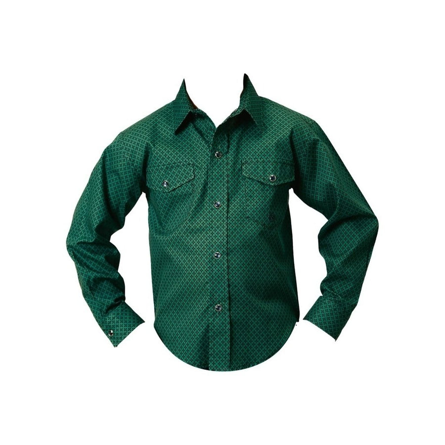 Roper Western Shirt Boys L/S Leaf Foulard Forest 03-030-0225-1003 GR Image 1