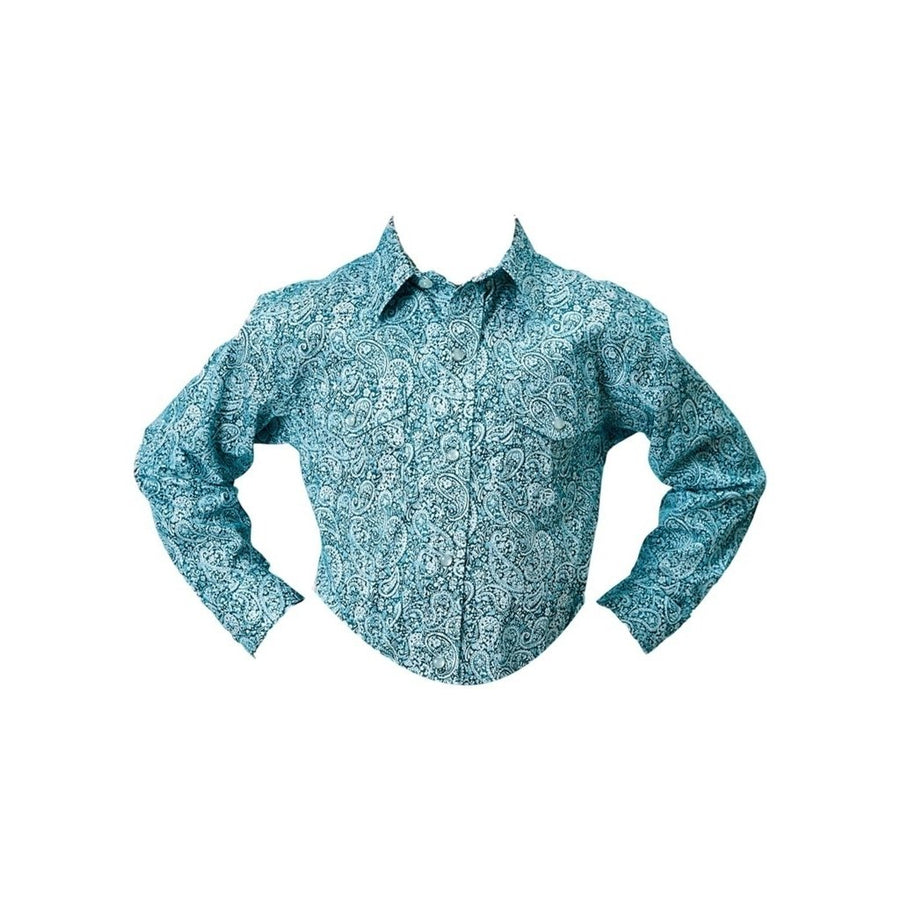 Roper Western Shirt Boys Paisley Snap L/S Green 03-030-0225-2108 GR Image 1