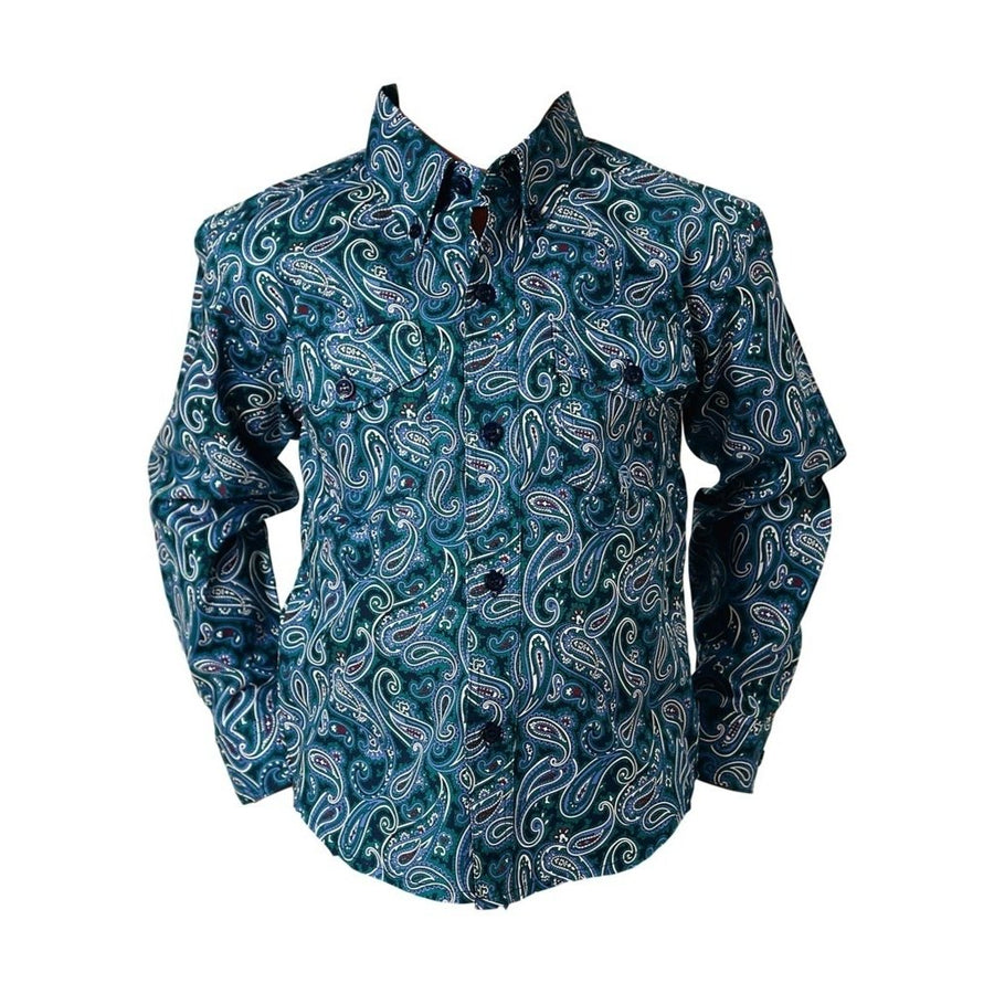 Roper Western Shirt Boys L/S Canyon Paisley Button 03-030-0325-1000 BU Image 1