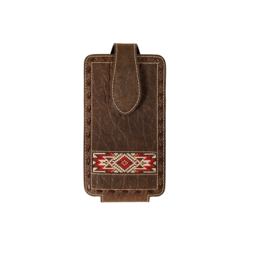 3D Western Cell Phone Case Embroidered Inlay Brown Red D350000804 Image 1