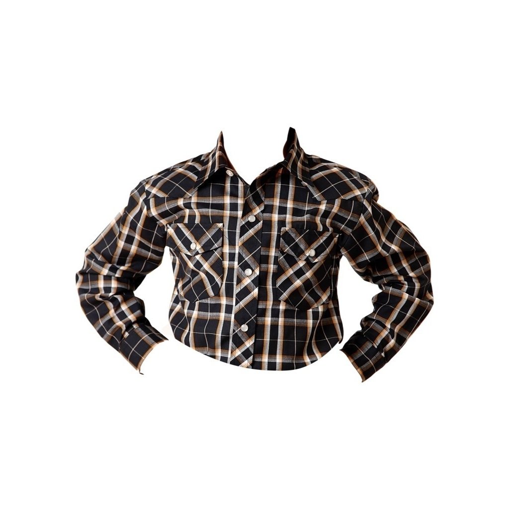 Roper Western Shirt Boys Long Sleeve Plaid Navy 01-030-0101-6039 BU Image 1