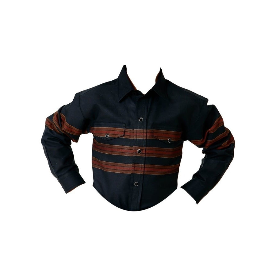 Roper Western Shirt Boys L/S Stripe Snap Black 01-030-0043-0681 BL Image 1