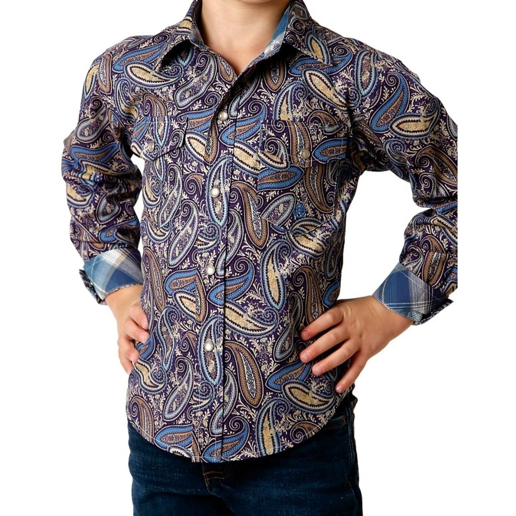 Roper Western Shirt Boys L/S Paisley Snap Multi 03-030-0225-6013 MU Image 1