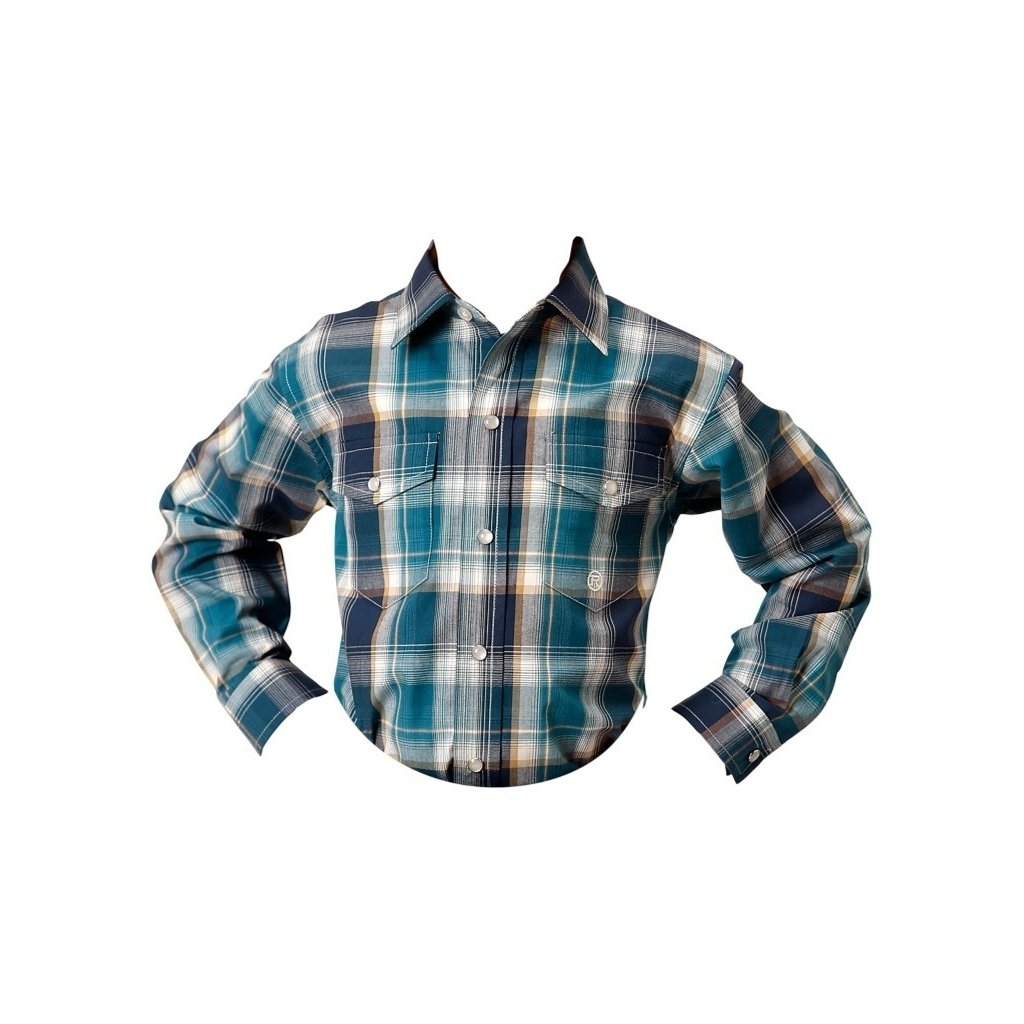 Roper Western Shirt Boys L/S Plaid Snap Purple 03-030-0278-7030 PU Image 1