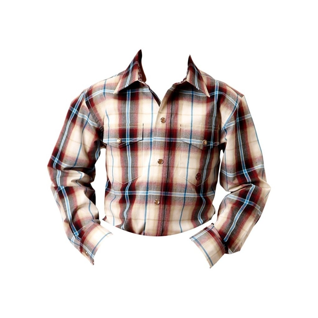 Roper Western Shirt Boys L/S Plaid Snap Red 03-030-0278-7032 RE Image 1