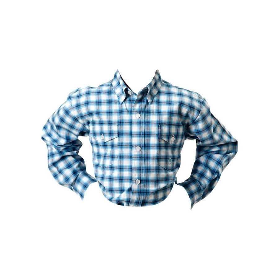 Roper Western Shirt Boys L/S Amarillo Blue 03-030-0378-5013 BU Image 1